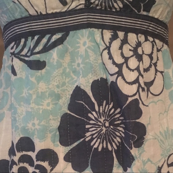 Flowy Tank Top, Blue Floral Print - Picture 2 of 5